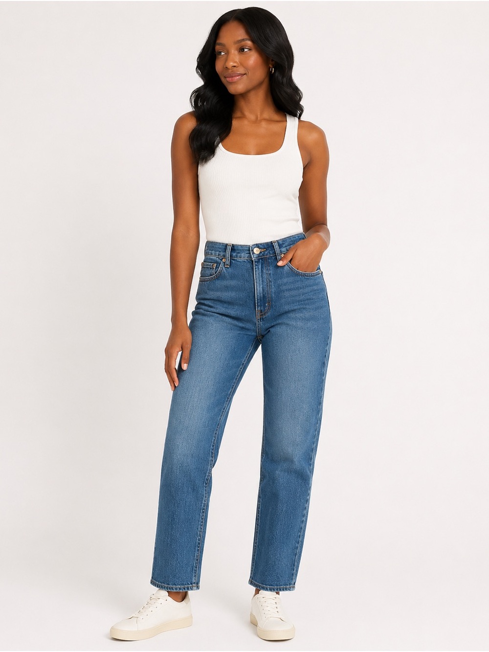H&M Classic Straight Leg Jeans - Blue Denim